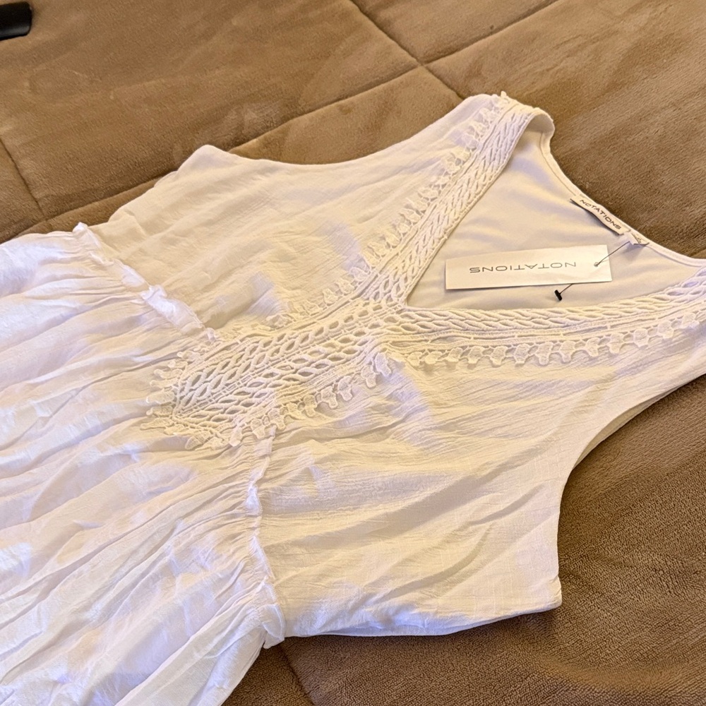Notations White High Low Dress
